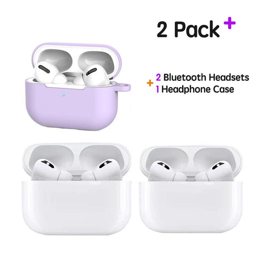 (2+Pack) True Wireless Earbuds, Bluetooth 5.0 Wireless Headphones with Microphone, Headphone Case Cover, Stereo Sound Ear Buds for Home, Office and Running
