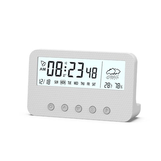 Alarm Clock LED Display Digital Alarm Clock Snooze Night Light Battery Clock with Date Calendar Temperature for Bedroom Home Office Travel