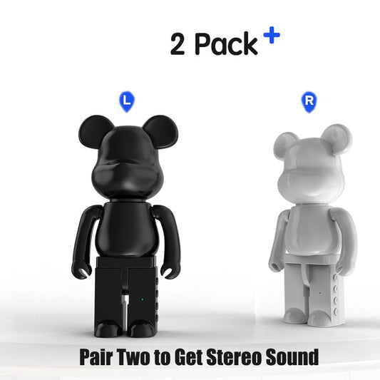 2-Pack, Bear Speaker,Portable Bluetooth Speaker, Teddy Bear Design Indoor Speaker, Room Decor, Table Decor, Long Playtime, Bluetooth 5.0, TWS Dual Pairing, Compact Stereo Speakers for MP3 Players, Tablets, Laptops, for Party Beach Camping