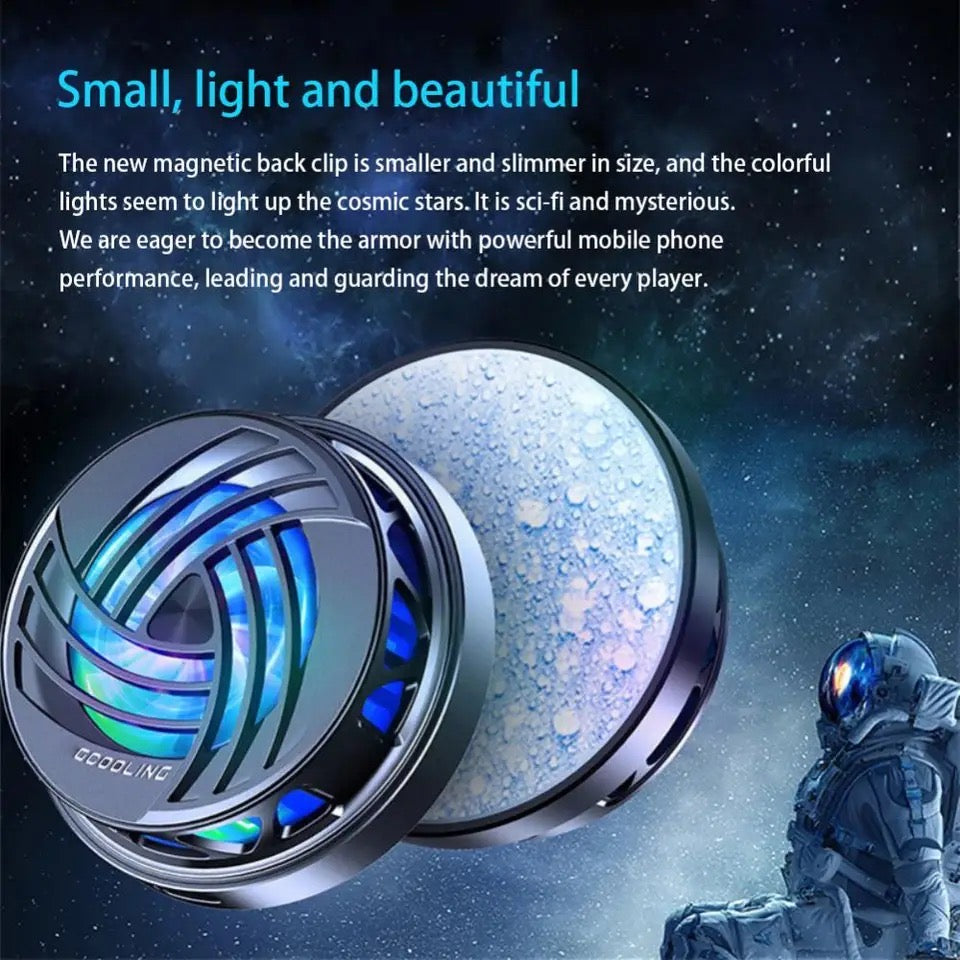 YSYQ Cell Phone Cooler, Cellphone Radiator with Semi-Conductor Cooling Chip, Phone Cooling Fan with Magnetic Plates RGB Lights and Instant Cooling system, for Mobile Gaming TikTok Live Streaming Outdoor Vlog