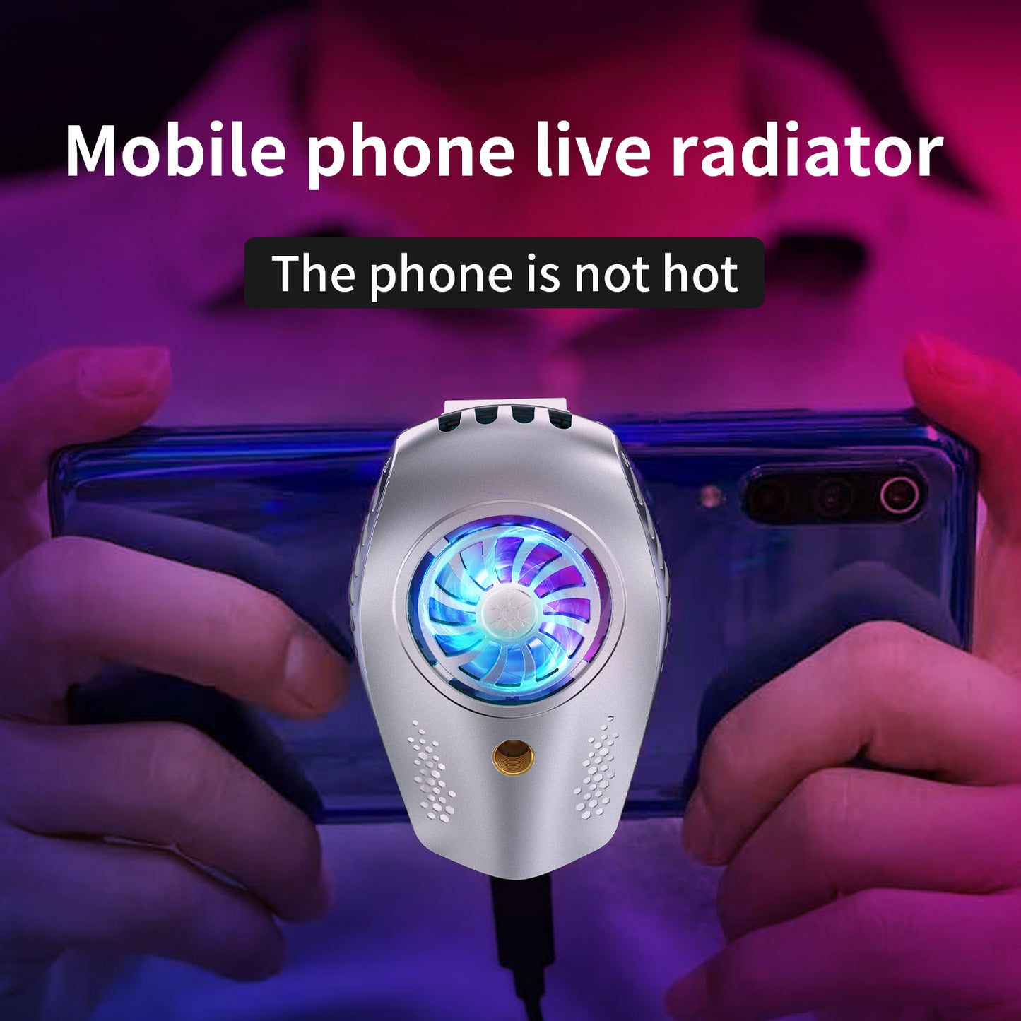 YSYQ Cell Phone Cooler Clip, Cellphone Radiator Clip with Semi-Conductor Cooling Chip, Phone Cooling Fan with RGB Lights and Instant Cooling system, for Mobile Gaming TikTok Live Streaming Outdoor Vlog