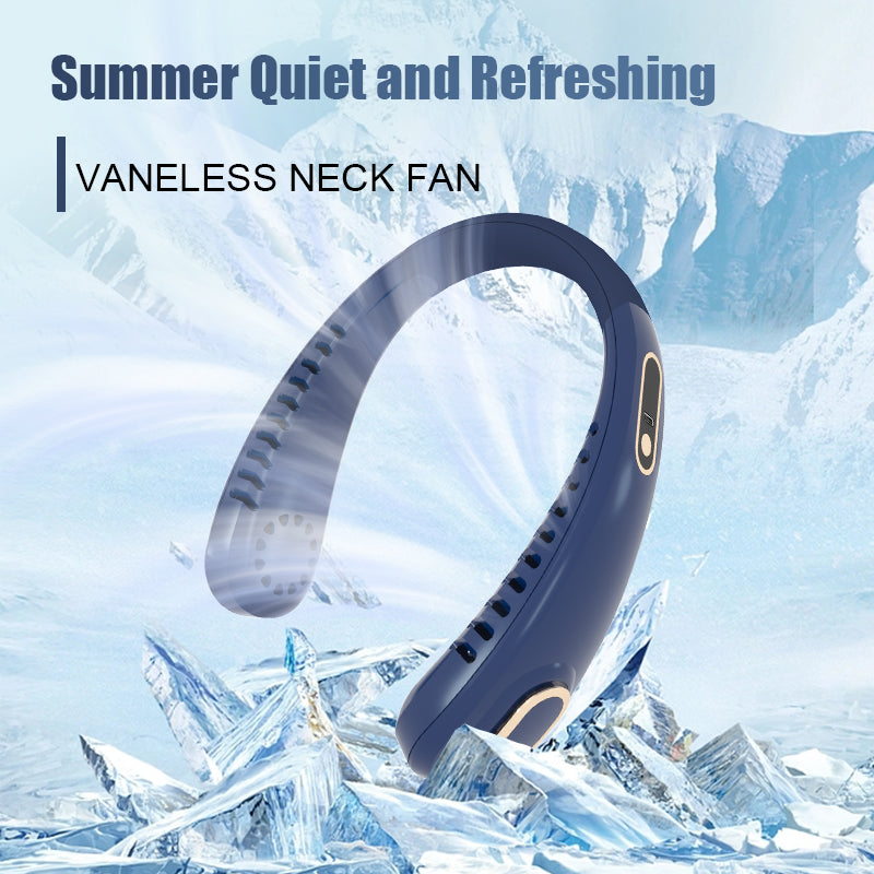 YSYQ Neck Fan, Hands Free Bladeless Fan, Rechargeable Battery Operated Wearable Personal Portable Fan, Digital Display 5 Speed Strong Wind, 360° Adjustable Cooling, Quiet, No Blade Headphone Design, No Hair Twisting, Long Using Time