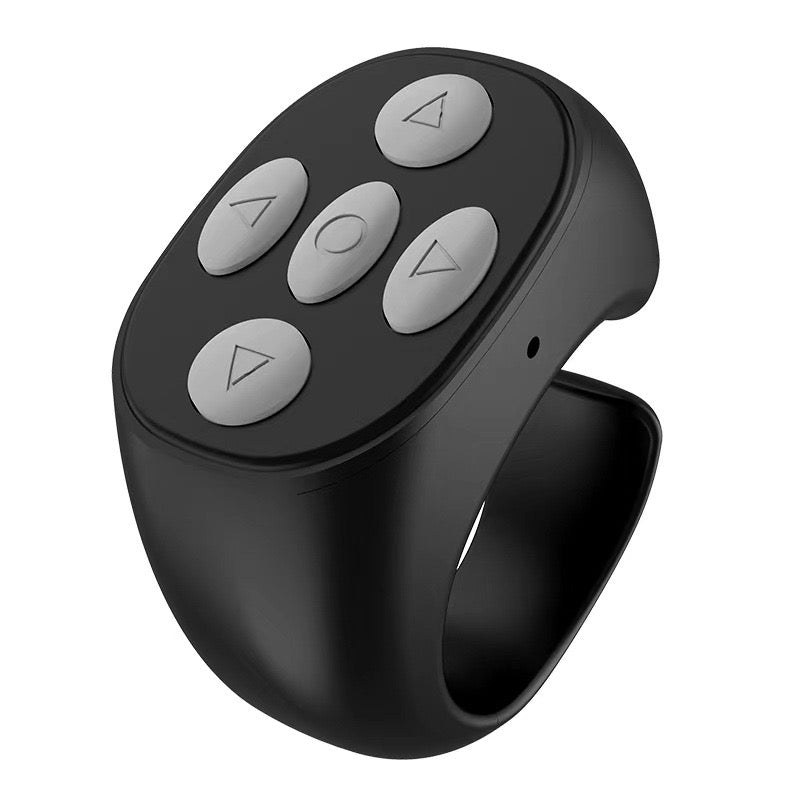 TIKTok Bluetooth Remote Control Wireless Scrolling Page Turner for iOSAndroid Cell Phone APP, Ring Design Fingertip Scrolling , Camera Shutter Remote Selfie Button