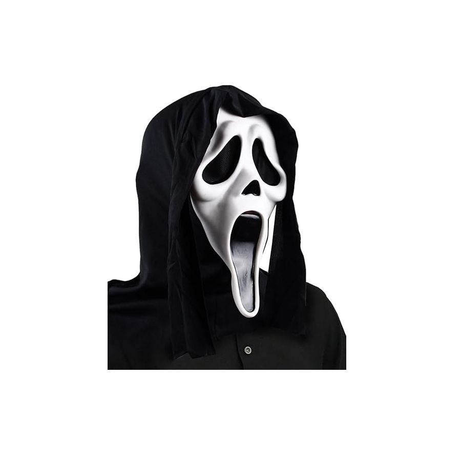 Scream Mask for Adult, Halloween Ghost Mask Scary Skull Face Mask Creepy Latex Mask for Men Christmas Costume