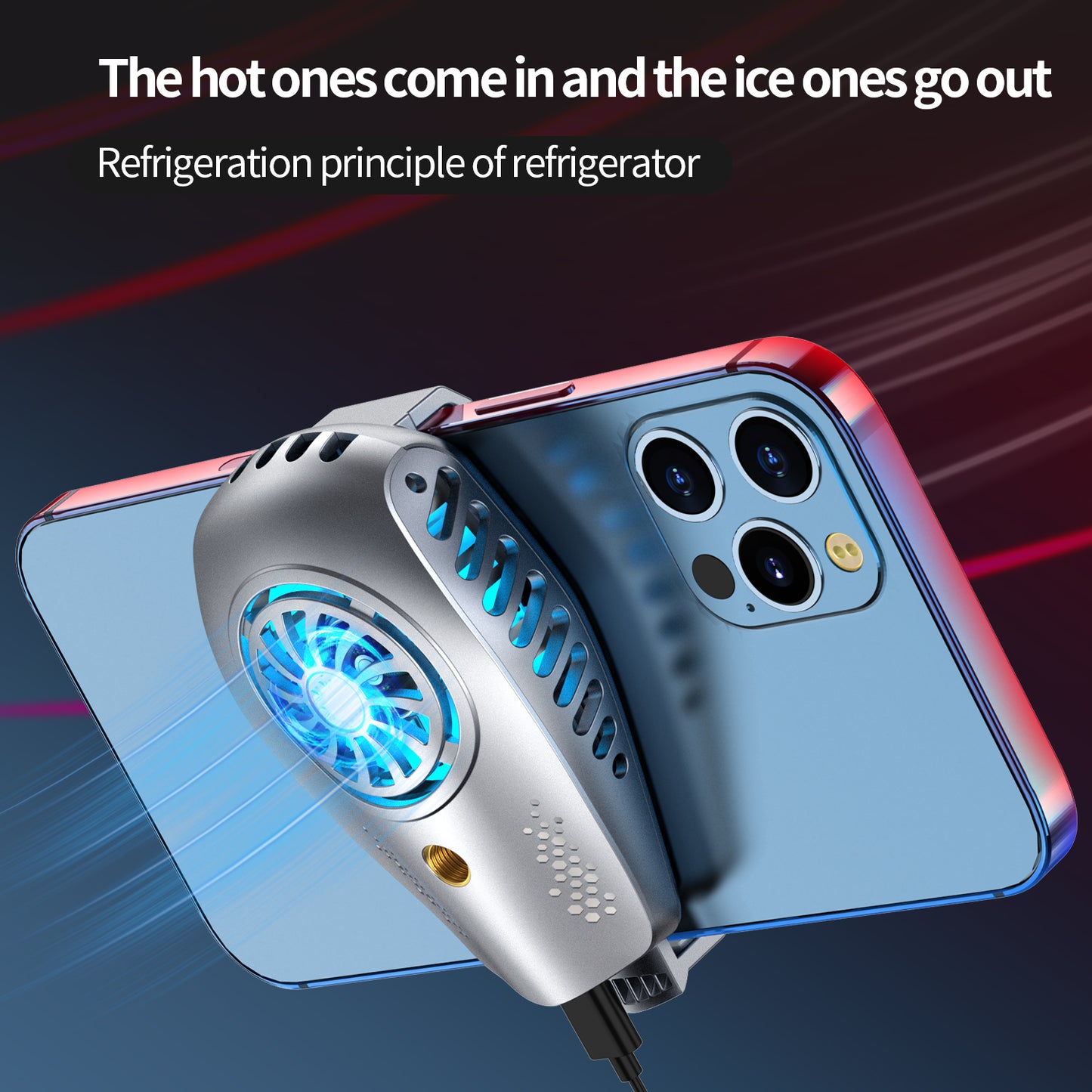 YSYQ Cell Phone Cooler Clip, Cellphone Radiator Clip with Semi-Conductor Cooling Chip, Phone Cooling Fan with RGB Lights and Instant Cooling system, for Mobile Gaming TikTok Live Streaming Outdoor Vlog