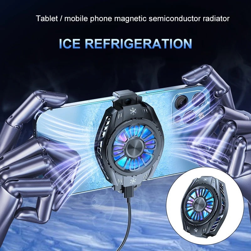 YSYQ Cell Phone Cooler Clip, Cellphone Radiator Clip with Semi-Conductor Cooling Chip, Phone Cooling Fan with RGB Lights and Instant Cooling system, for Mobile Gaming TikTok Live Streaming Outdoor Vlog