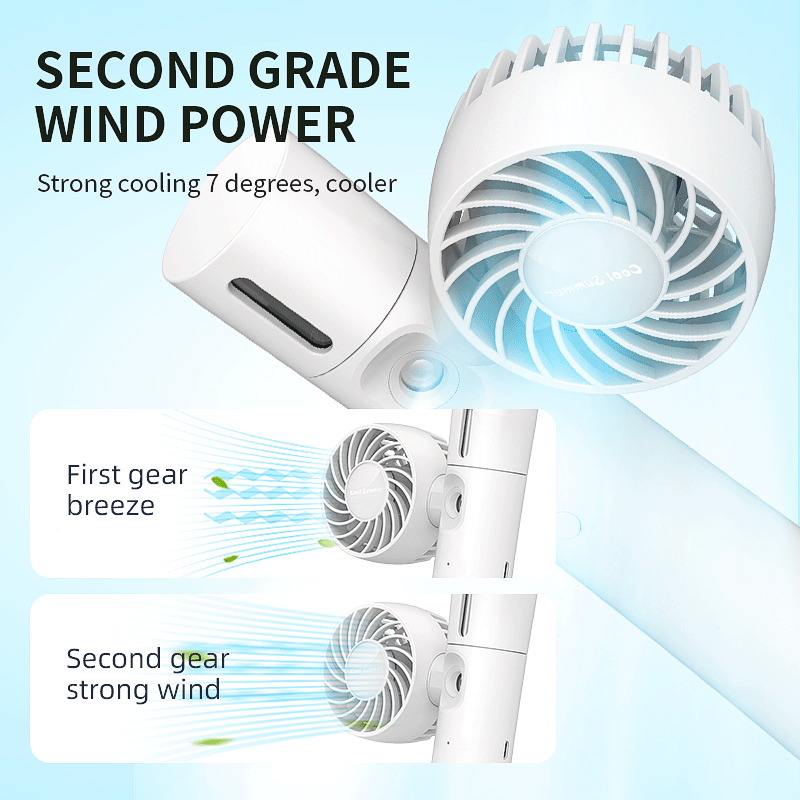 YSYQ Portable Misting Fan, Handheld Desktop Mist Cooling Fan, Battery Operated Rechargeable Mini Personal Water misting Fan 1200mAh with Water Spray, Movable Fan head for Travel, Desktop, Camping, Outings