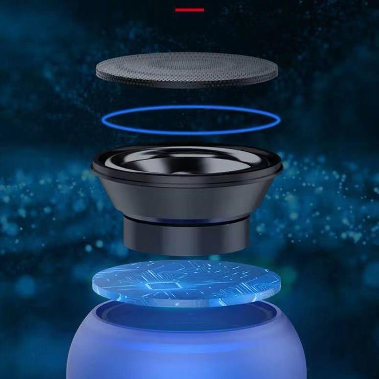 LED Portable Bluetooth Speakers with Lights, Night Light Speakers Computer Speaker, Mic TF Card