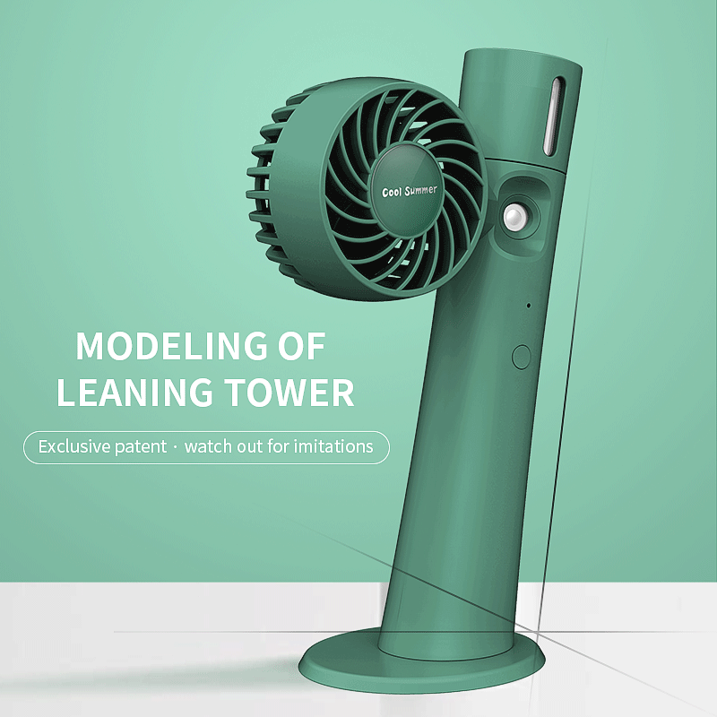 YSYQ Portable Misting Fan, Handheld Desktop Mist Cooling Fan, Battery Operated Rechargeable Mini Personal Water misting Fan 1200mAh with Water Spray, Movable Fan head for Travel, Desktop, Camping, Outings