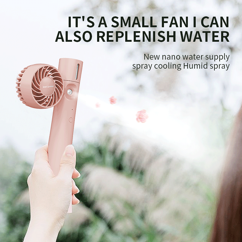 YSYQ Portable Misting Fan, Handheld Desktop Mist Cooling Fan, Battery Operated Rechargeable Mini Personal Water misting Fan 1200mAh with Water Spray, Movable Fan head for Travel, Desktop, Camping, Outings