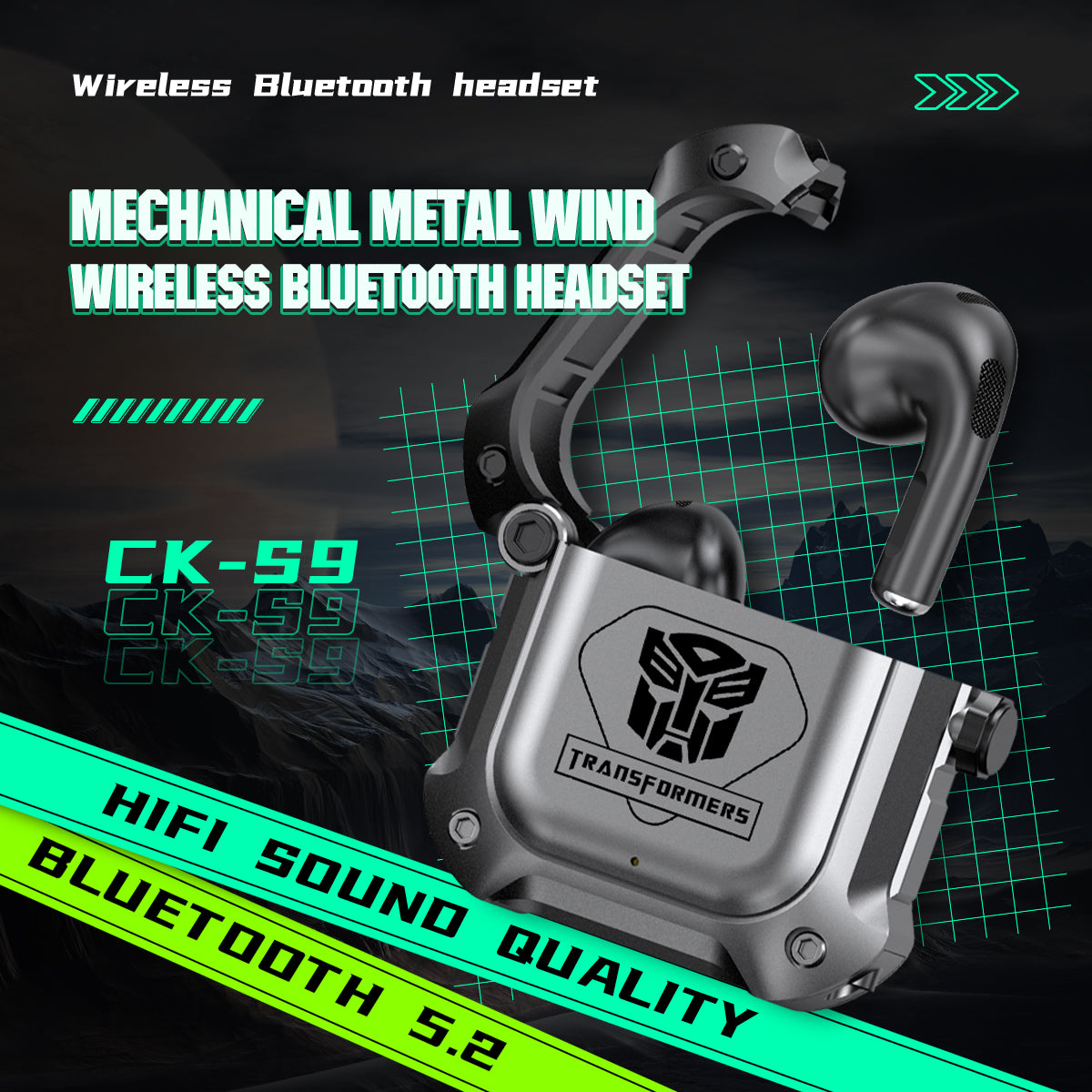 Metal wireless Bluetooth headset