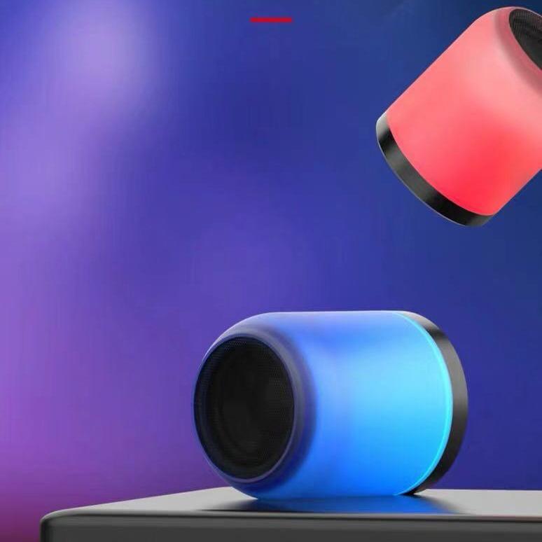 LED Portable Bluetooth Speakers with Lights, Night Light Speakers Computer Speaker, Mic TF Card