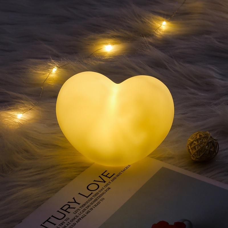 Heart Shape Night Light LED Soft Light Nursery Bed Lamp Heart Shaped Moon Lamp for Valentine's Day Gifts Christmas Home Decor