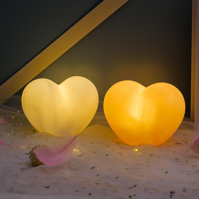 Heart Shape Night Light LED Soft Light Nursery Bed Lamp Heart Shaped Moon Lamp for Valentine's Day Gifts Christmas Home Decor