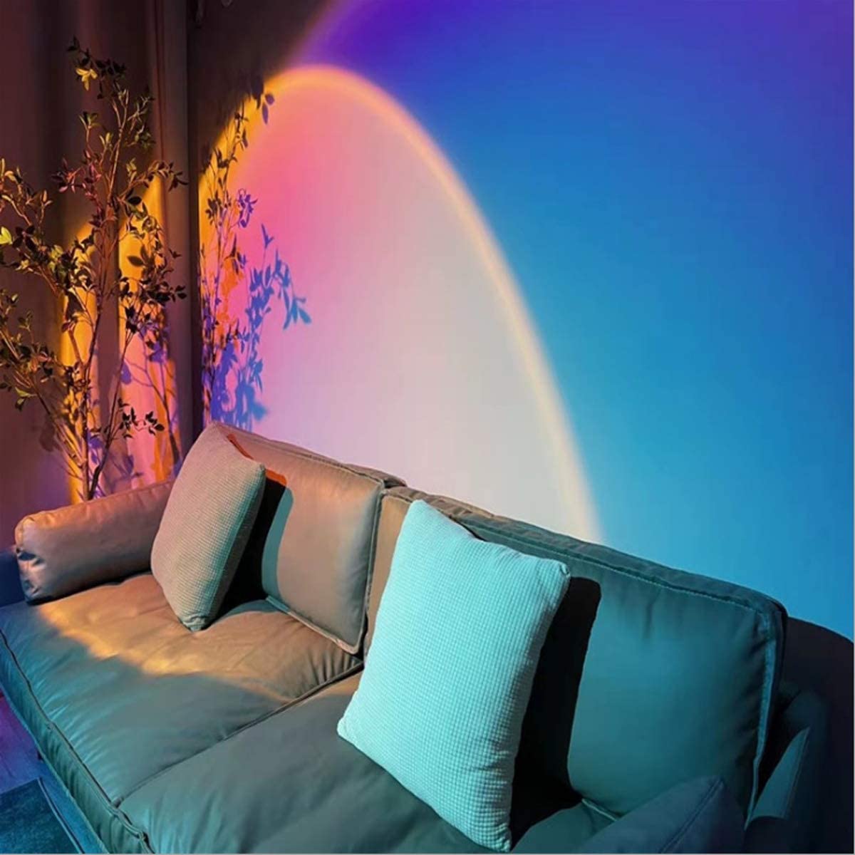 Sunset Projection Lamp LED Floor Light Rainbow Modern Night Light Living Room Stand Light Romantic for Bedroom for Girlfriend LED Gift USB Charge