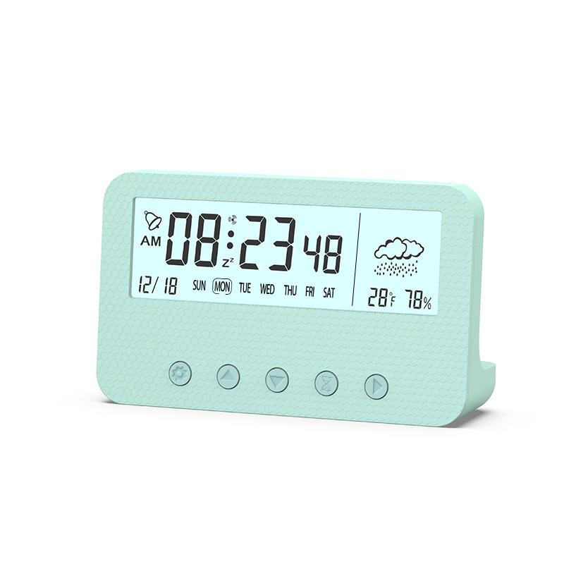 Alarm Clock LED Display Digital Alarm Clock Snooze Night Light Battery Clock with Date Calendar Temperature for Bedroom Home Office Travel