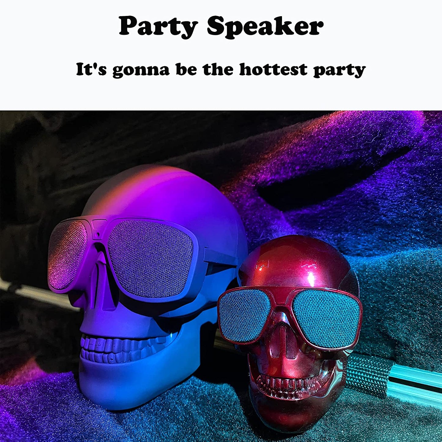 Skull Speaker Portable Bluetooth Mini Speakers Bass Stereo Compatible for Desktop PC/Laptop/Mobile Phone/MP3/MP4 Player for Halloween Decorations Unique Gift Party