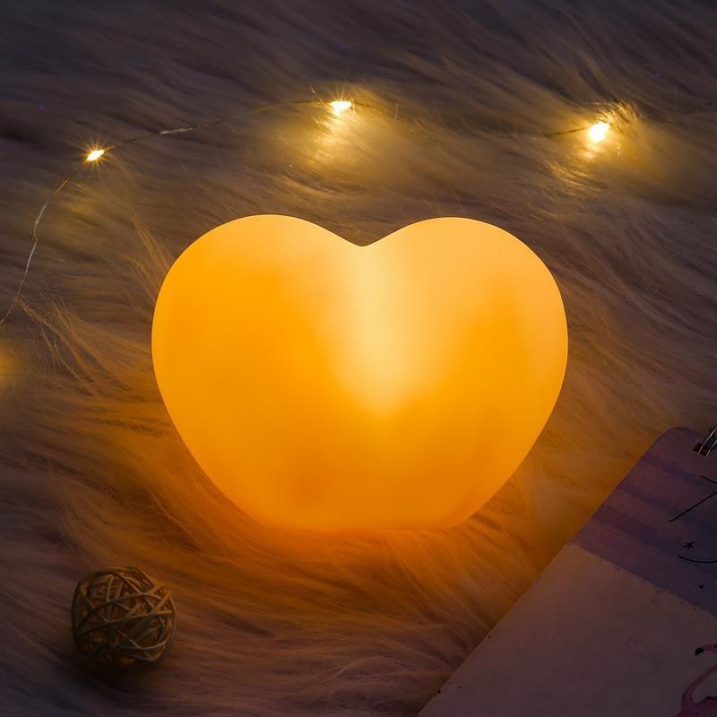 Heart Shape Night Light LED Soft Light Nursery Bed Lamp Heart Shaped Moon Lamp for Valentine's Day Gifts Christmas Home Decor