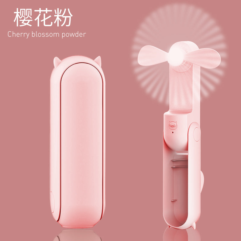 Upgraded Pocket Fan Portable Battery Operated Folding Rotatable Personal Fan, Cute Cat Ear Handheld 3 Wind Speeds, Enhanced Airflow, Rechargeable Quiet Mini Fan